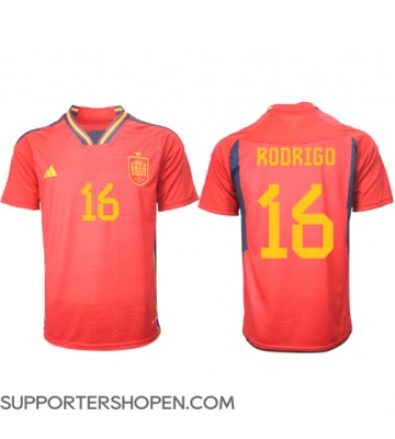 Spanien Rodri Hernandez #16 Hemma Matchtröja VM 2022 Kortärmad